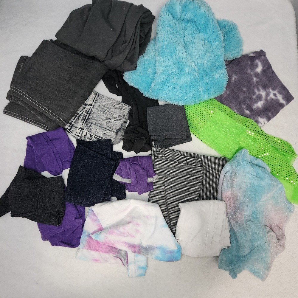 Fabric Mixed Lot Bundle Tie-Dye Faux Fur Sequins Denim Assorted 15+ Pc Craft Sew